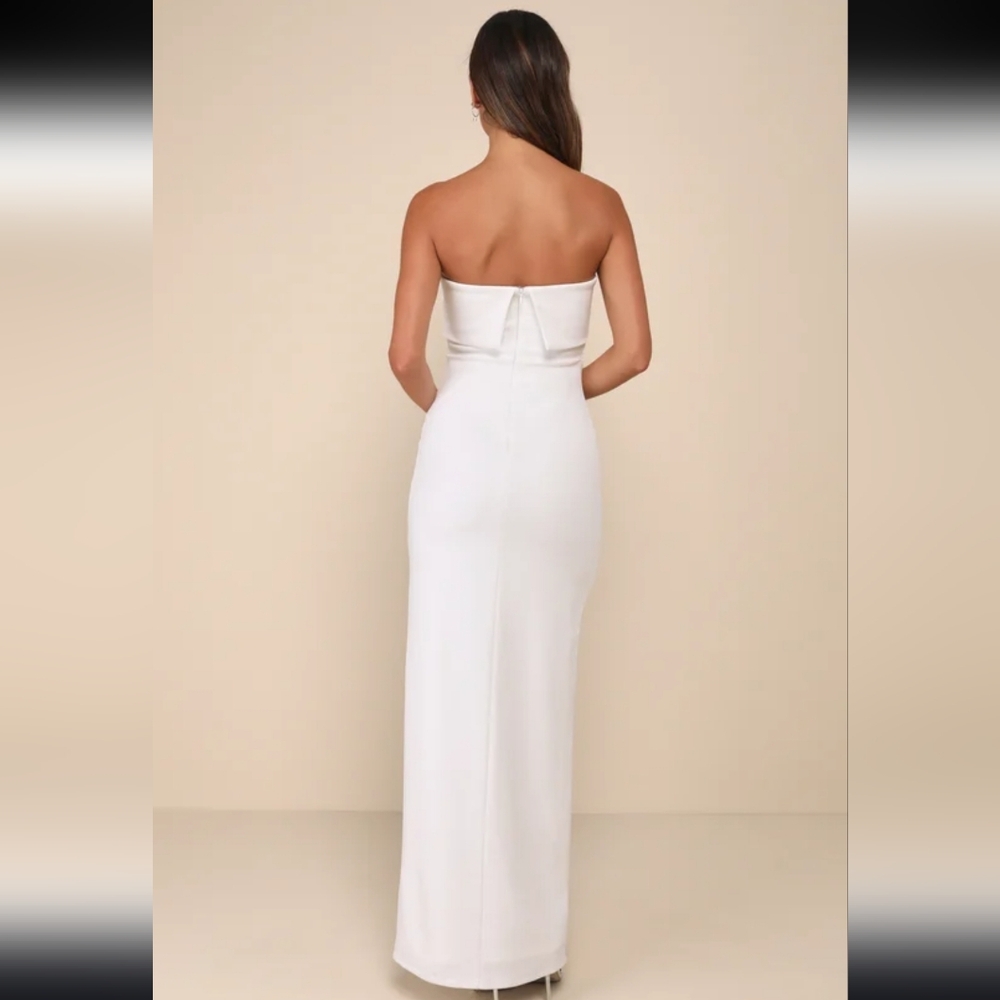 Lulus Classy Consideration White Strapless Maxi Dress - Picture 5 of 6